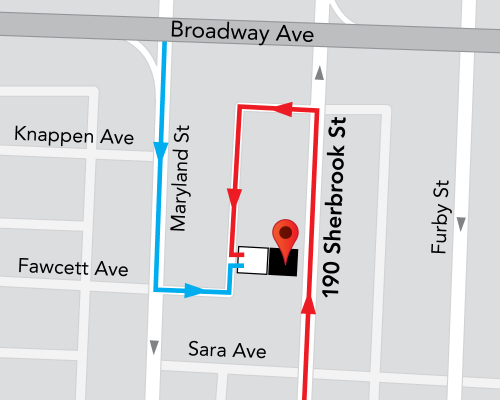 Parking Directions map for Evans Pollock office
